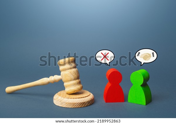 Disagreement\
of the parties and resolution of the dispute in court. Disagreeing\
with the verdict and making an legal appeal. Deliberate obstruction\
of the judicial process. Laws and\
justice.