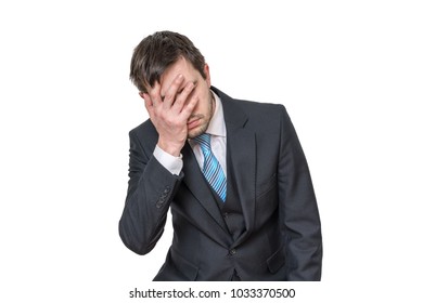 Disappointed Sad Man Isolated On White Stock Photo 1033370500 ...