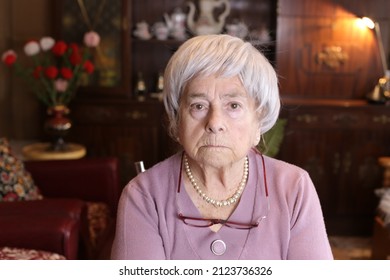 Disappointed Senior Woman At Home