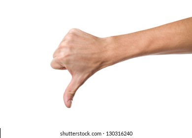 Disapproval - Thumbs Down Hand Sign Isolated On White Background