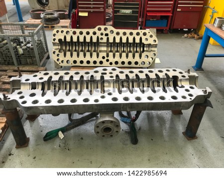 Disassembled casing of multistage pumps