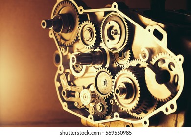 disassembled engine of motorcycle with gears - Powered by Shutterstock