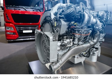 Disassembled engine at a truck repair service - Shutterstock ID 1941685210