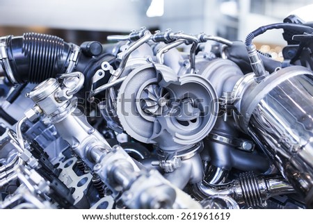 Similar – Truck Engine Motor Components In Car Service Inspection