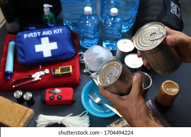 Disaster management includes preparing a disaster kit that can be contained in a go bag.These items should include a first aid kit,food,water,flashlight,radio,sleeping bag.Items that will help you.