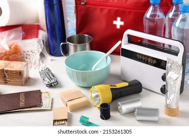 Disaster Supply Kit Earthquake On White Stock Photo 2153261305 ...