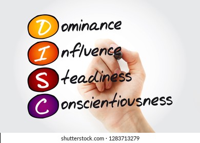 DISC (Dominance, Influence, Steadiness, Conscientiousness) Acronym With Marker, Personal Assessment Tool To Improve Work Productivity