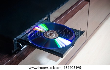 Disc insterted to DVD or CD player