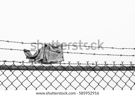 Similar – boy leaning on fence