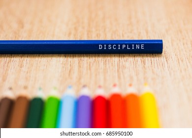 Discipline word written on a colored pencil. Education, school, discipline concepts - Shutterstock ID 685950100