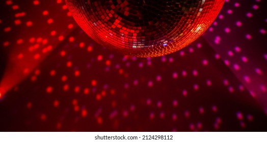 Disco Ball With Bright Beams, Night Party Background Photo