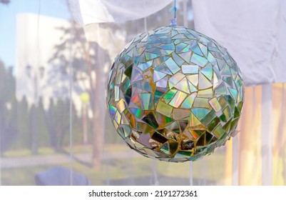 Disco Ball From Broken CDs For Holidays And Parties.