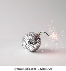 Disco Ball Fuse Bomb Concept. Time For Party.