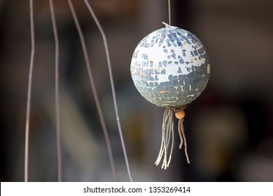Disco ball, old, hanging, made of foam