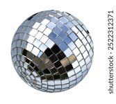 Disco ball on white background