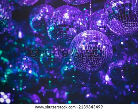 Disco Balls purple blue light Party Nightlife background