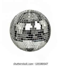 Disco Mirror Ball Isolated On White Background