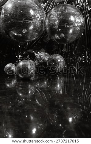Disco mirrorball installation background creating nightlife party atmosphere