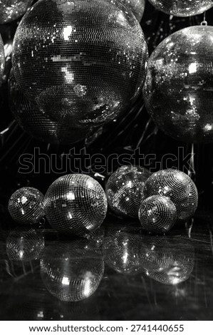 Disco mirrorball installation background creating nightlife party atmosphere