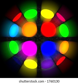 Disco multicolor lighting ball abstract