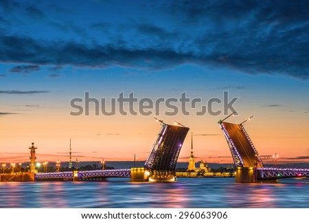  Disconnection of the Palace Bridge in St. Petersburg