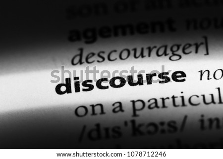 discourse word in a dictionary. discourse concept