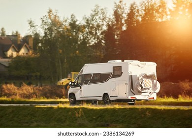 Discovering New Horizons. Traveling in a Camper Van with BikesTourists in rental campervan. Tourism in motorhome. - Powered by Shutterstock