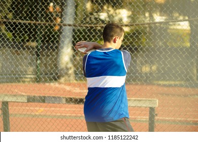 Discus Thrower just a second before he threw his discus. - Powered by Shutterstock