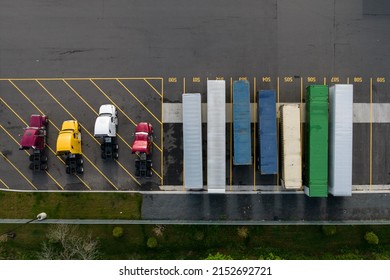 Disengaged Trucks In Parking Lot