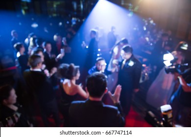 Disfocus of the award ceremony theme creative with down lighting . background for business concept - Shutterstock ID 667747114