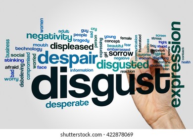 Disgust Word Cloud Concept Negativity Stress Stock Photo 422878069