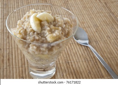 Dish Of Banana Millet Breakfast Pudding