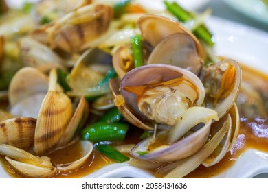 A Dish Of Delicious Fragrant Fried Flower Conch Seafood