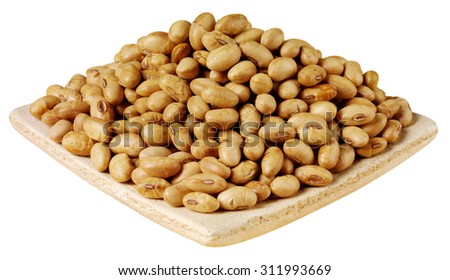 DISH OF DRY ROASTED SOYA NUTS CUT OUT