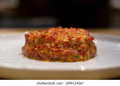 A Dish Of A Fancy Steak Tartare