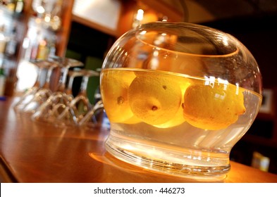 dish with lemons
