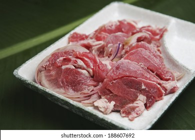 Dish Of Raw Goat Meat