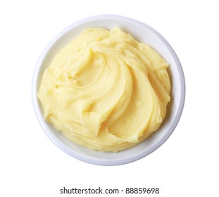 Dish of smooth potato puree