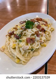 A Dish Of Spagetti Carbonara