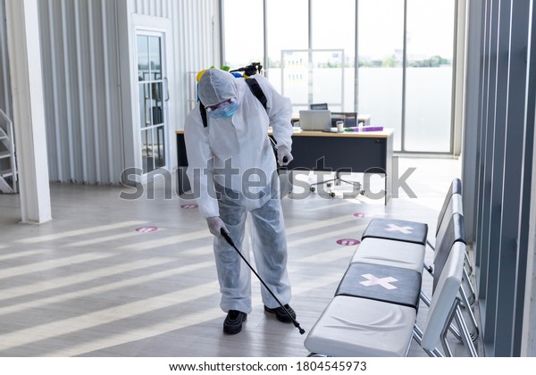 Disinfecting Public Place Staff Ppe Uniforms Stock Photo (Edit Now ...