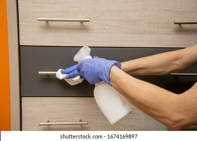 Disinfection And Cleaning Of Cabinet Handles.
Prevention Of Coronavirus Infection