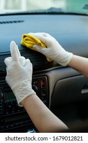 Disinfection And Cleaning Of Car Interior Stock Photo