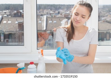 Disinfection Premises General Cleaning Young Girl Stock Photo ...