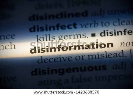 disinformation word in a dictionary. disinformation concept.