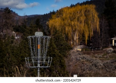 Disk Golf Basket In Nature