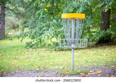 Disk Golf Basket At Park