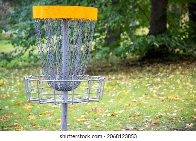 Disk Golf Basket At Park