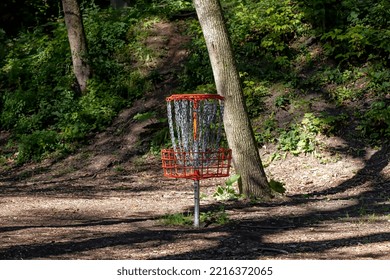 Disk Golf Basket In The Park