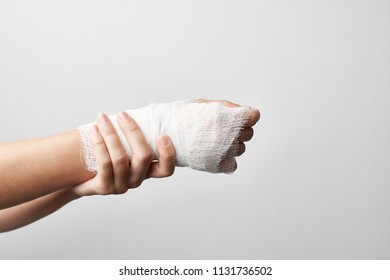 Dislocation Arm Fracture Bruise Bandage Stock Photo 1131736502 ...