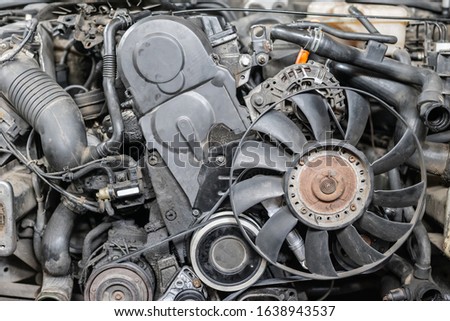 Similar – Truck Engine Motor Components In Car Service Inspection